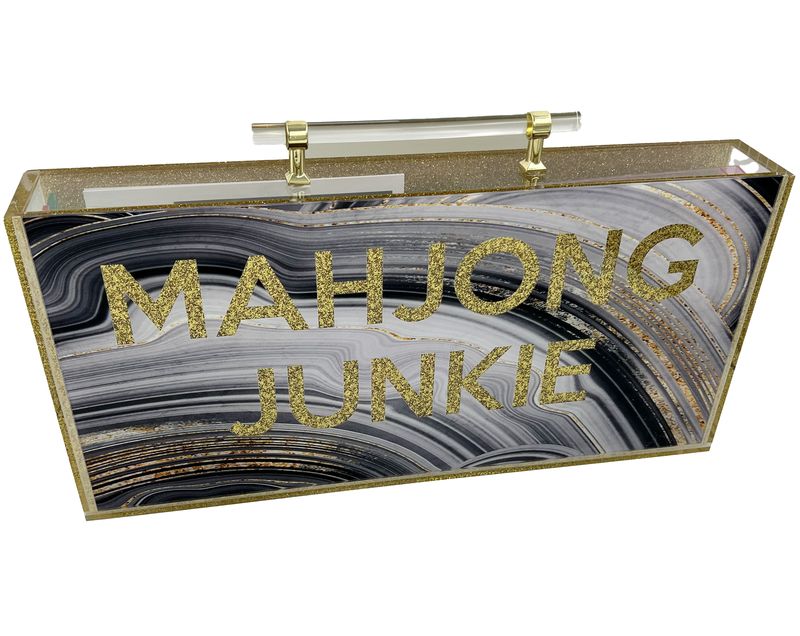 Black Marble Mahjong Junkie Lucite Game