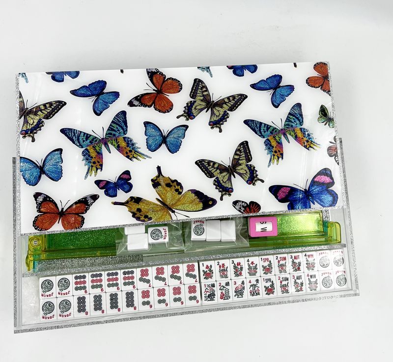 Butterfly Bloom Lucite Mahjong Game Set