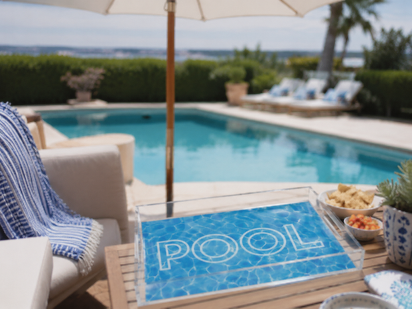 "Pool" Personalized Lucite Tray