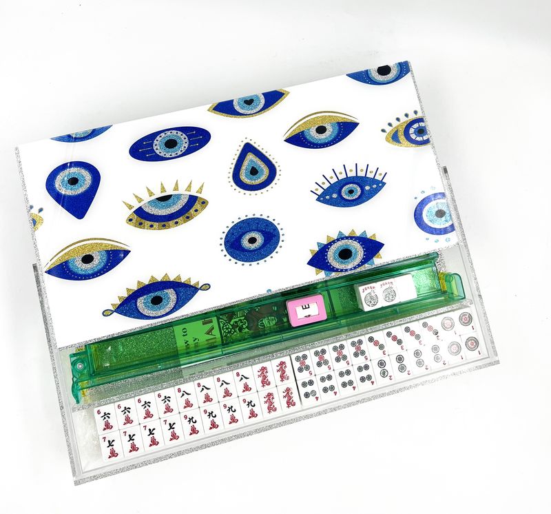 Evil Eye Lucite Mahjong Set