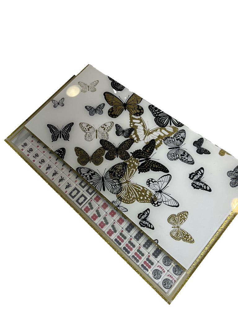 Personalized Gold Butterfly Mahjong Set