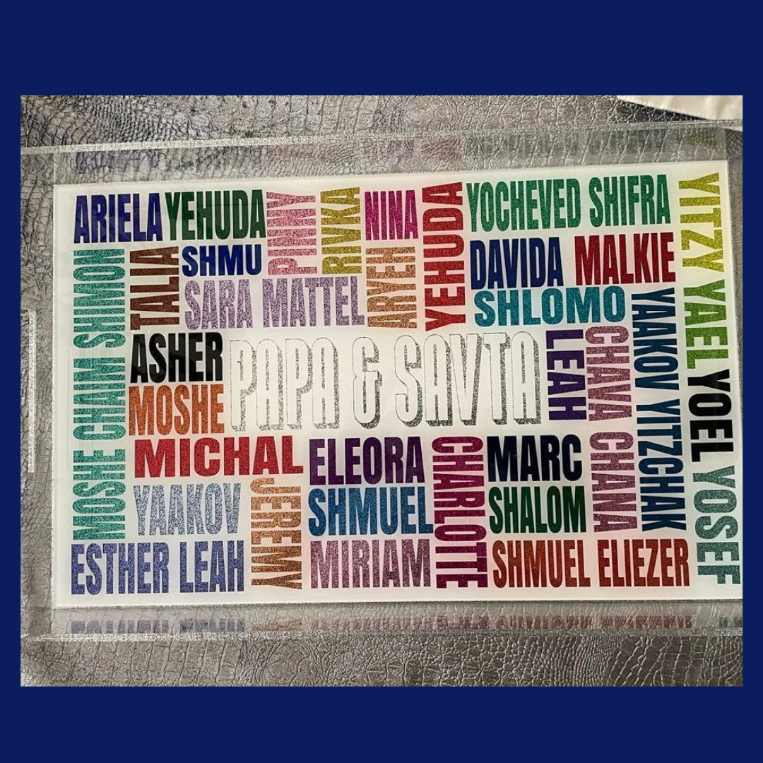 Large Lucite Tray with Names