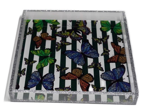 Butterfly Stripe Catchall Tray