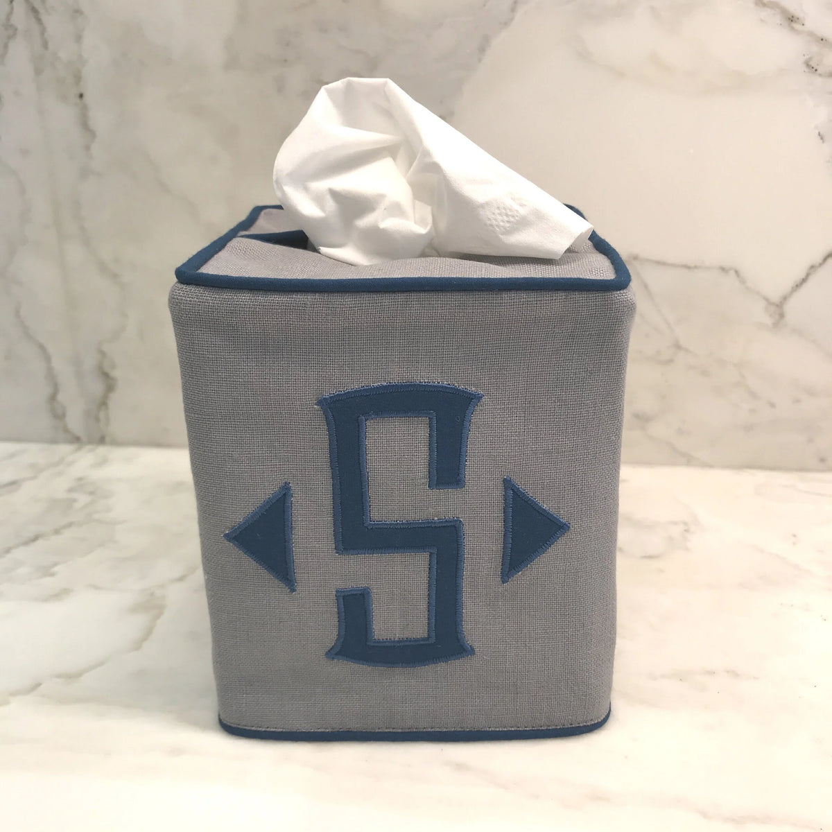 Monogrammed Tissue Box Cover by Jax Gifts