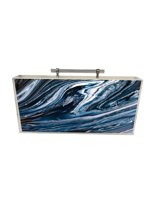 Ocean Blue Lucite Mahjong Set