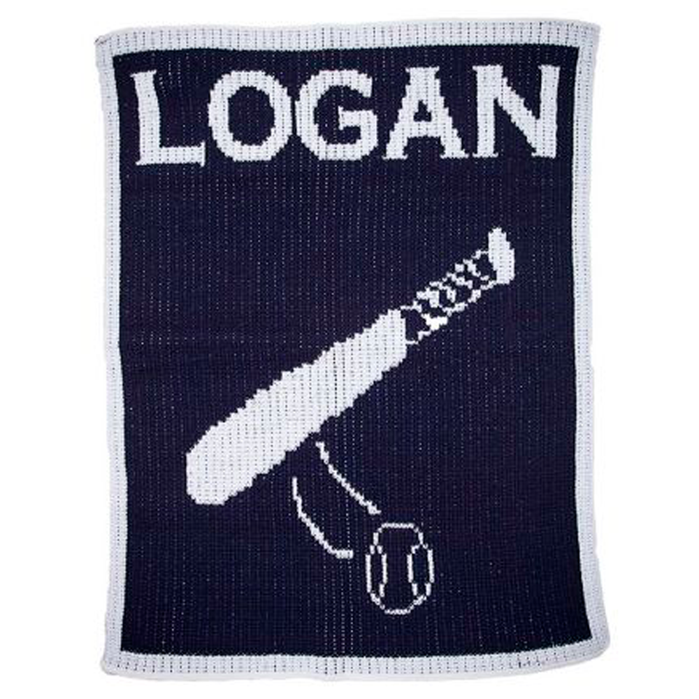 Personalized Baseball and Name baby blanket from Jax Gifts