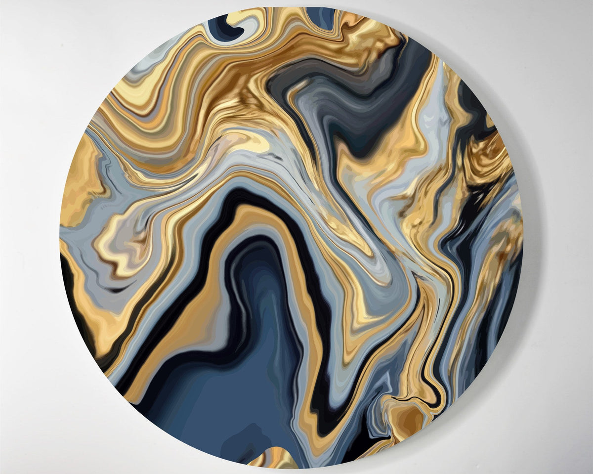 Gold & Blue Spill lucite lazy susan by Jax Gifts