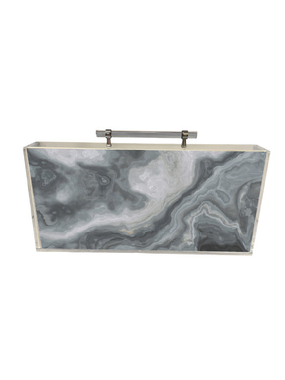 Grey Marble Lucite Mahjong Set