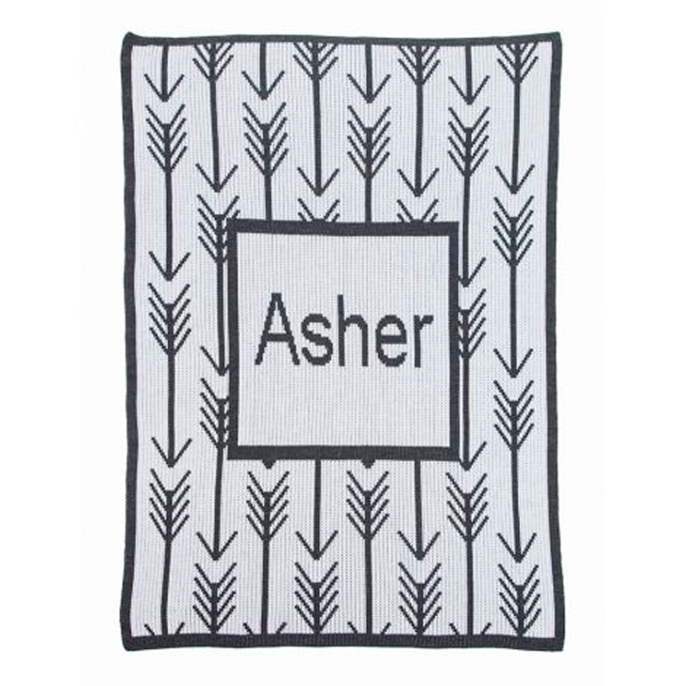 Personalized Arrows and Arrows baby blanket from Jax Gifts