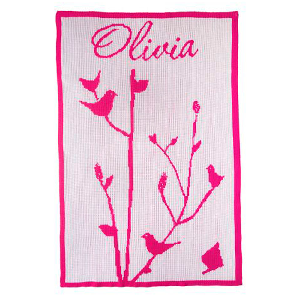 Personalized Baby Birds blanket from Jax Gifts