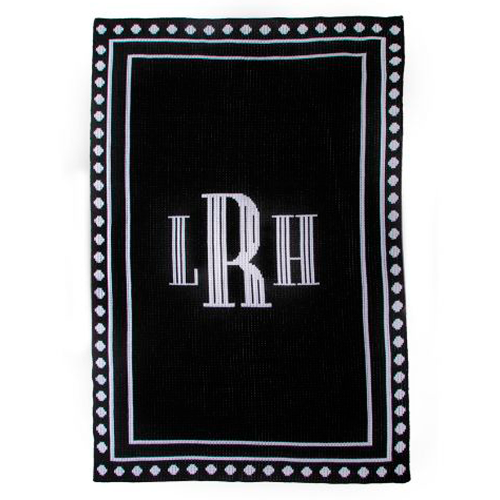 Personalized Debonair Monogram baby blanket from Jax Gifts
