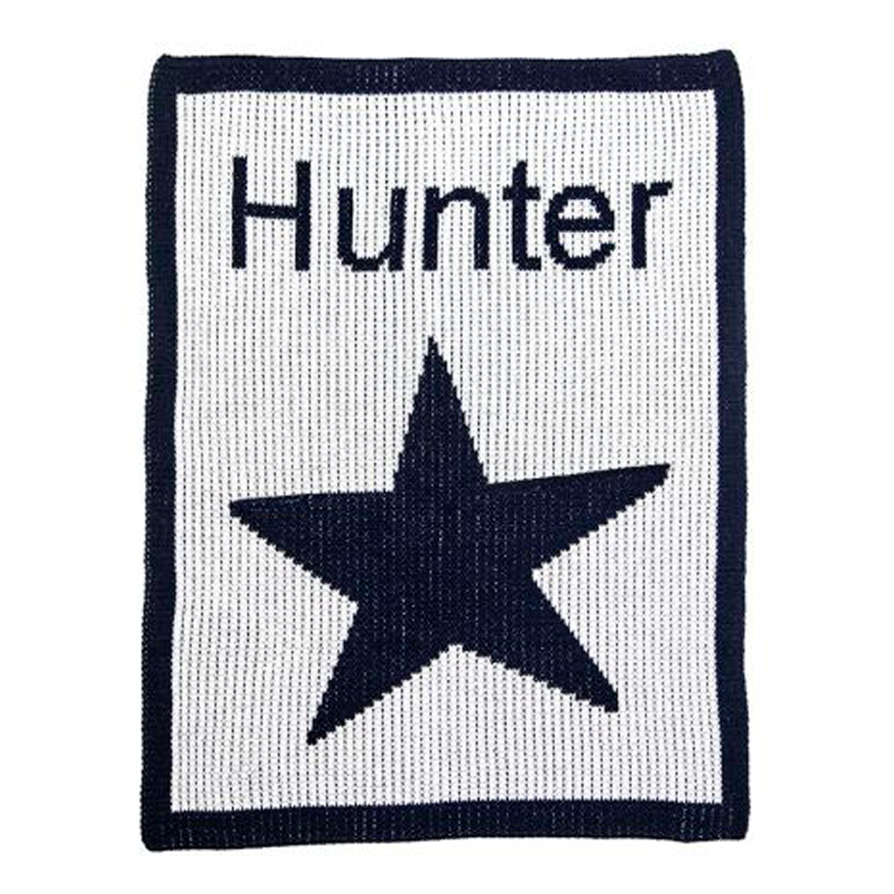 Personalized Single Star and Name baby blanket from Jax Gifts