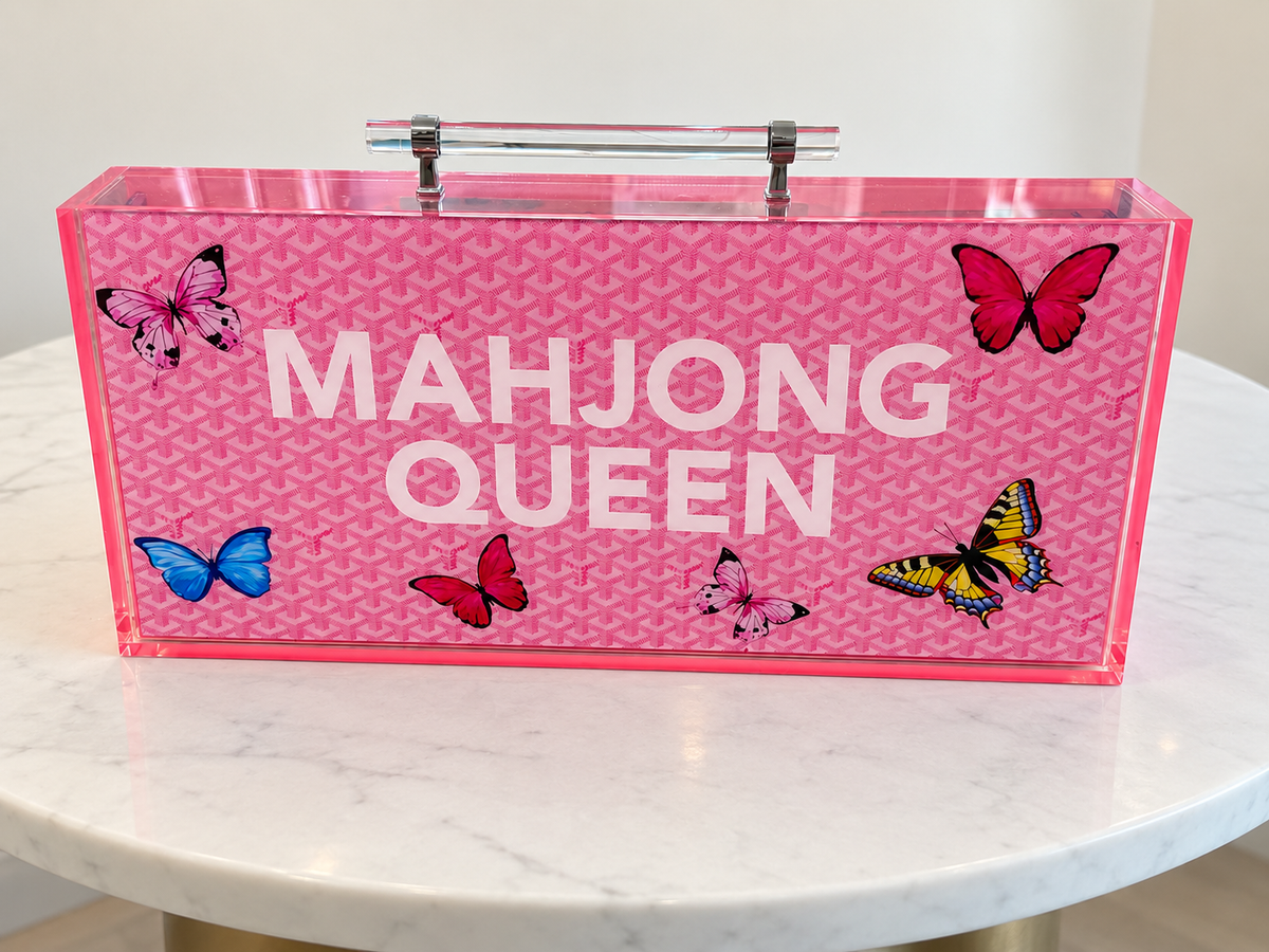 Mahjong Queen Pink Butterfly Mahjong Set