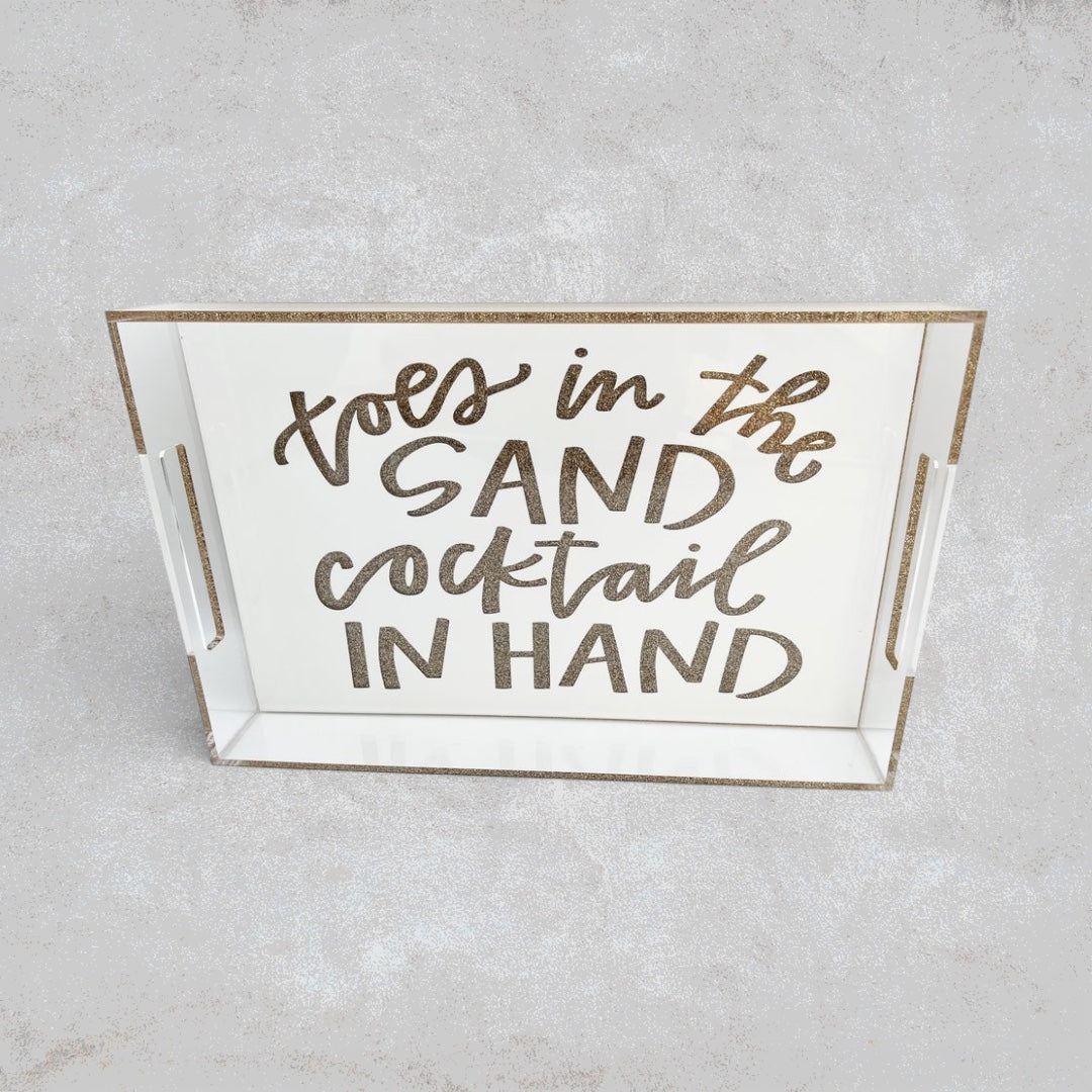 Toes in the Sand Lucite Tray