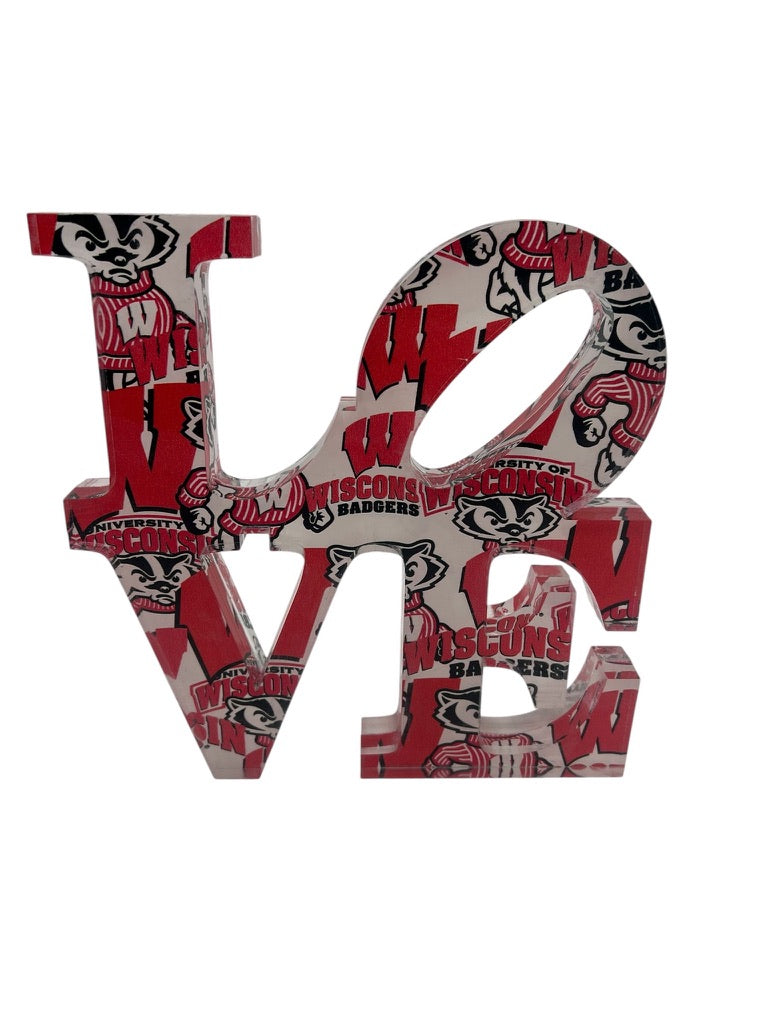 Wisconsin Badgers LOVE lucite block by Jax Gifts