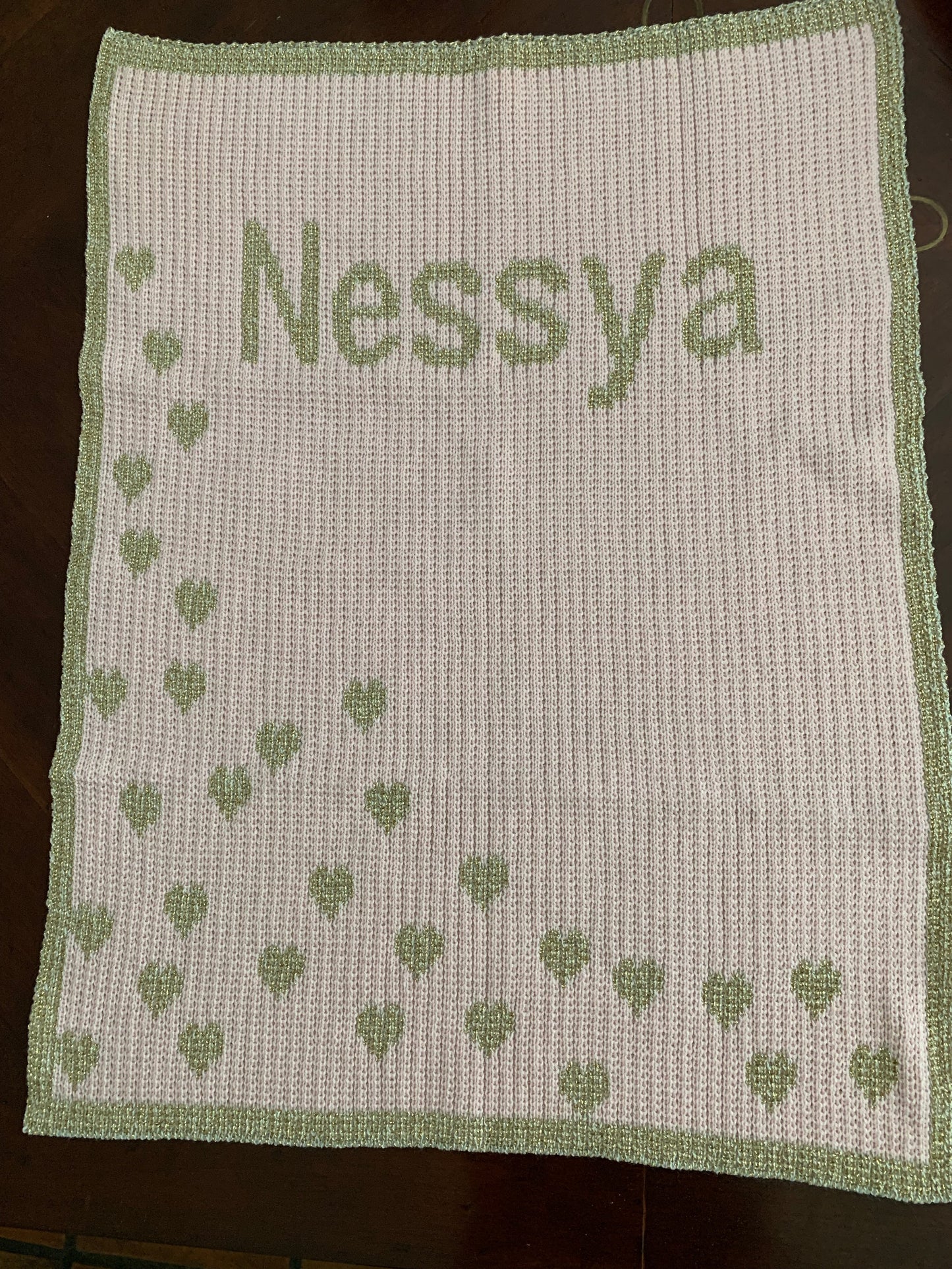 Metallic Sprinkled Heart Blanket