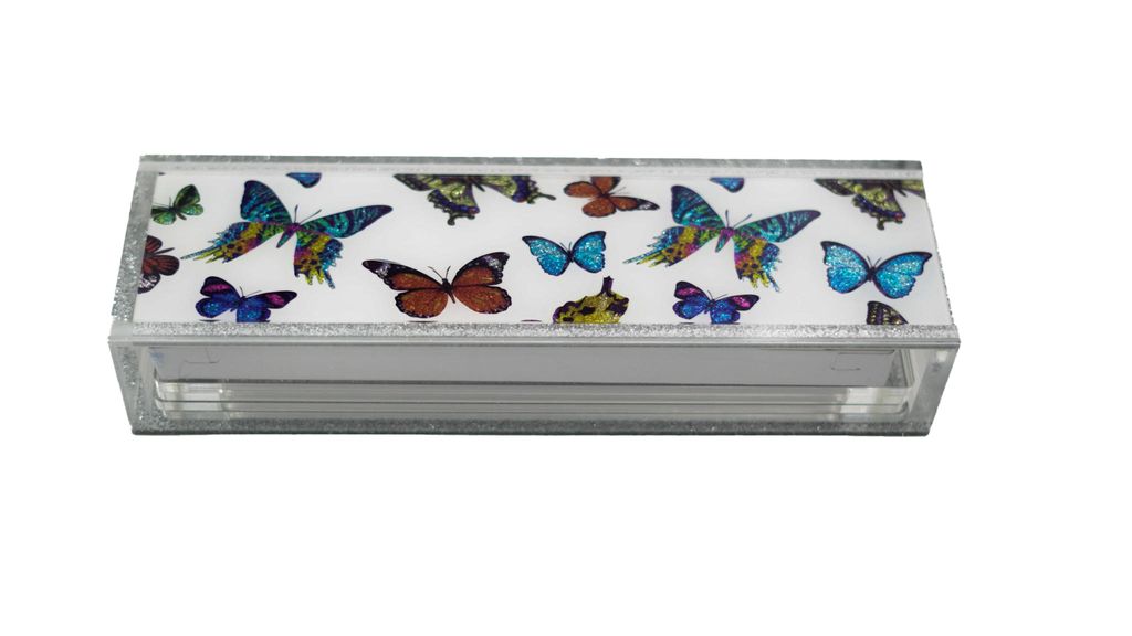 RAINBOW BUTTERFLY LUCITE RUMMY SET