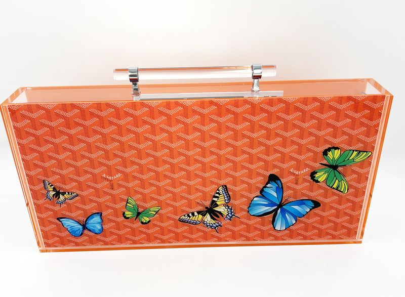 Orange Goyard Butterfly Mahjong Set