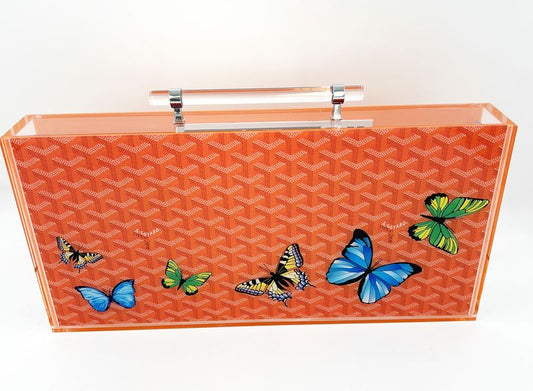 Orange Goyard Butterfly Mahjong Set