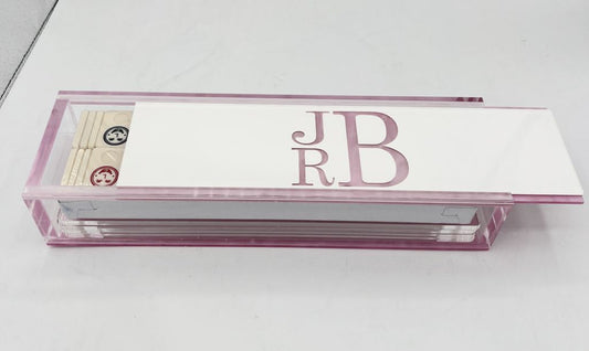 The Wedding Monogram Lucite Rummy Set