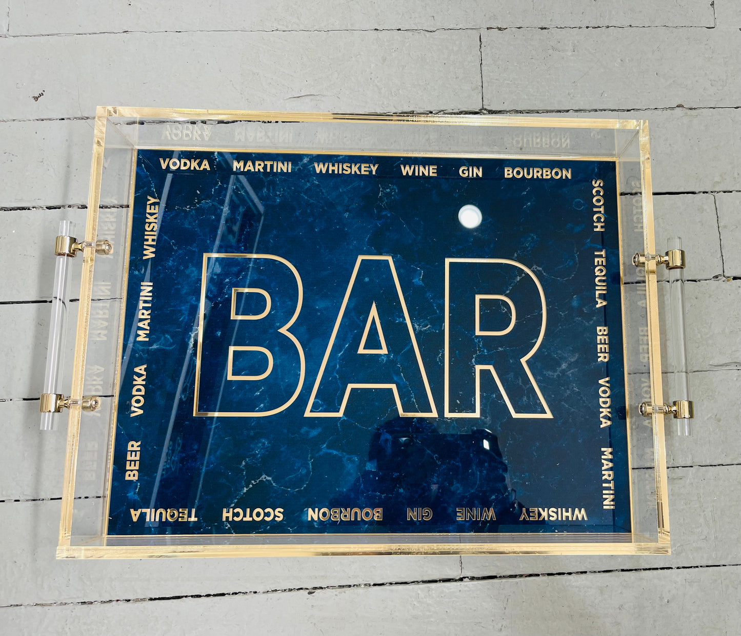 Bar Tray- Blue Marble