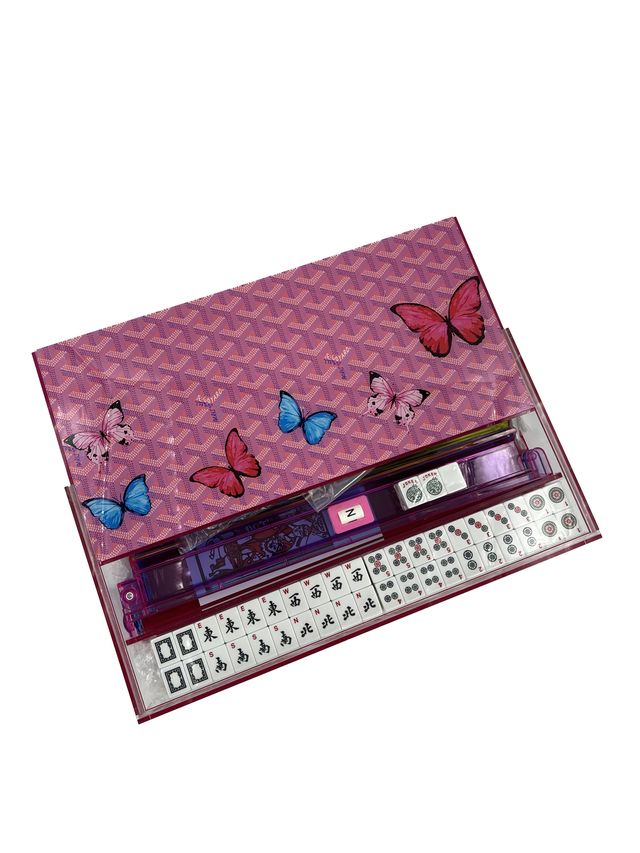 Pink Goyard Butterfly Mahjong Set