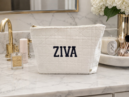 The Ziva  Cosmetic Case : Personalized Terry Case