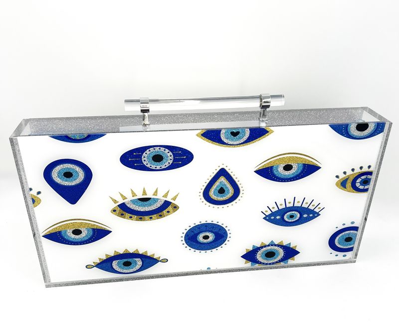 Evil Eye Lucite Mahjong Set