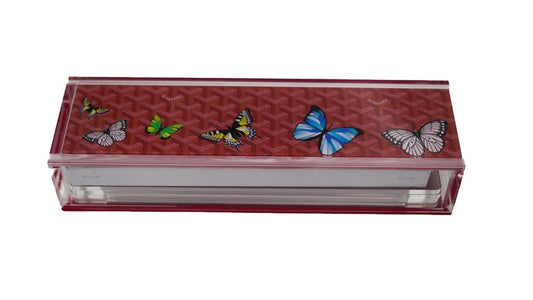 Lucite Rummy Set with an iconic designer-inspired print-RED