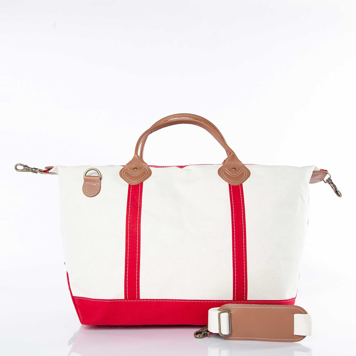 Monogram Weekender Bag in Red