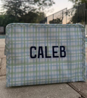 Emily Cosmetic Case in Green Plaid