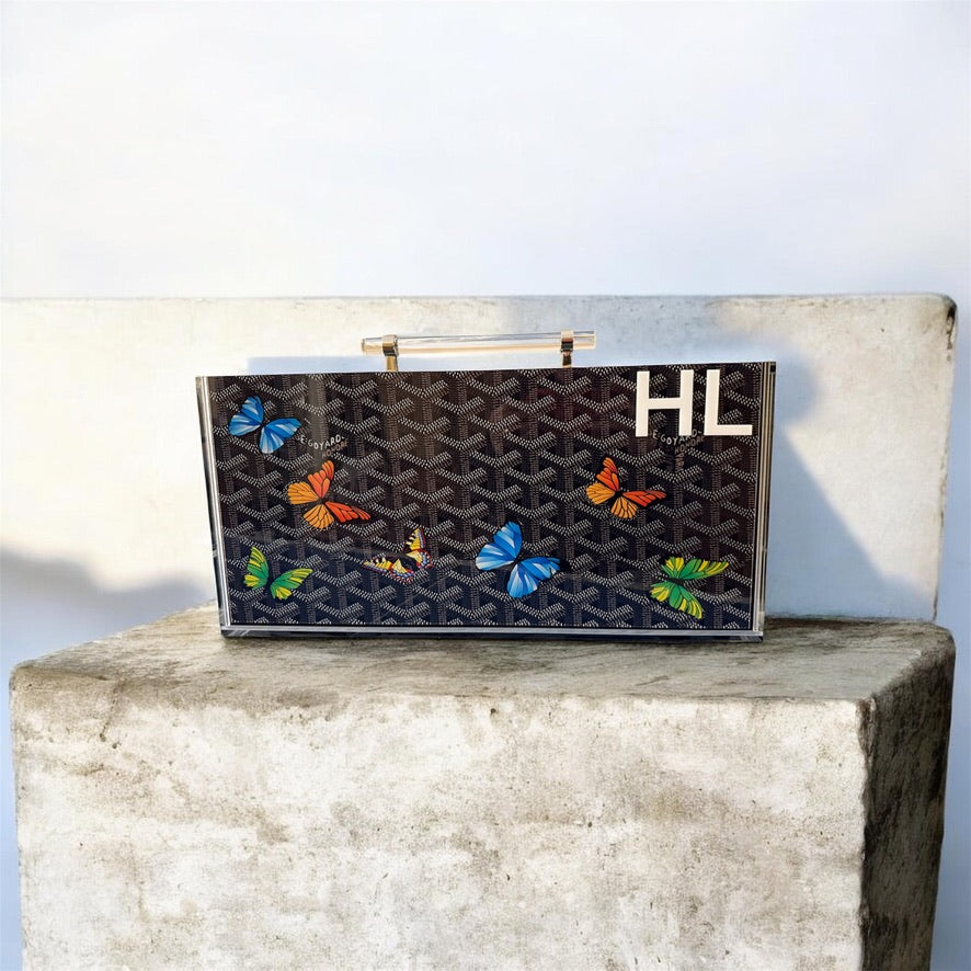 Personalized Black Butterfly Mahjong Set
