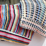 multi stripe beach bag