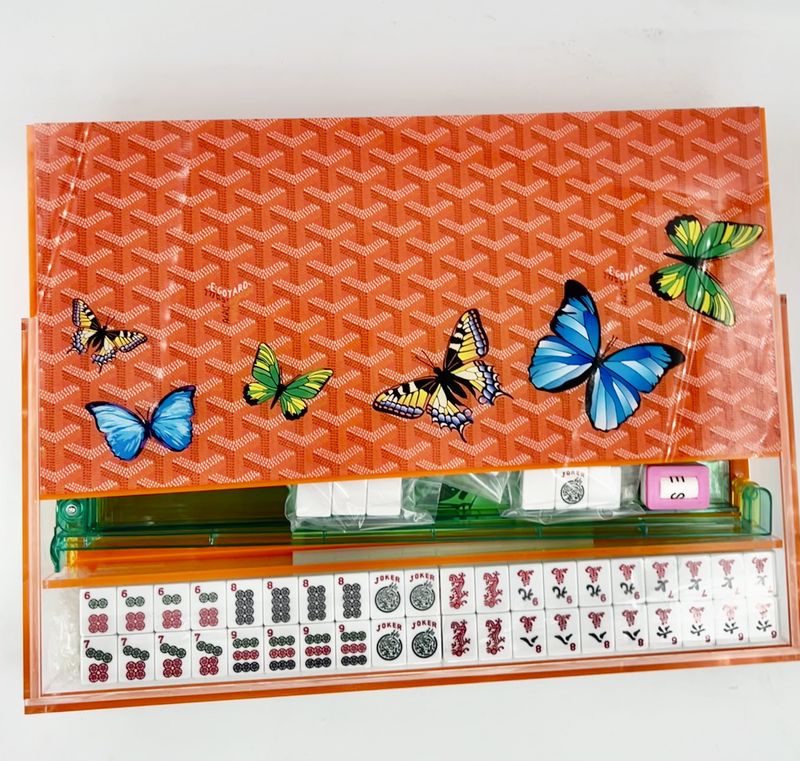 Orange Butterfly Design Inspired  Mahjong Set