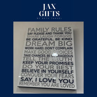 Family Rules- Lucite Sign