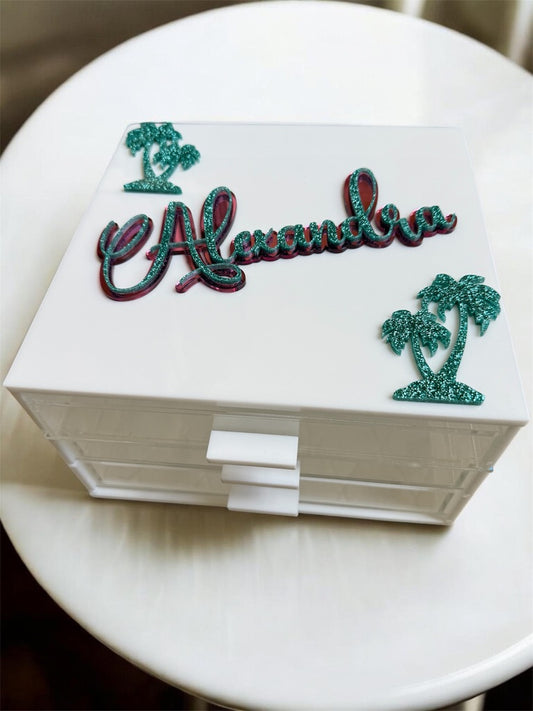 Personalized Lucite Jewelry Box