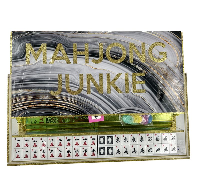 Black Marble Mahjong Junkie Lucite Game
