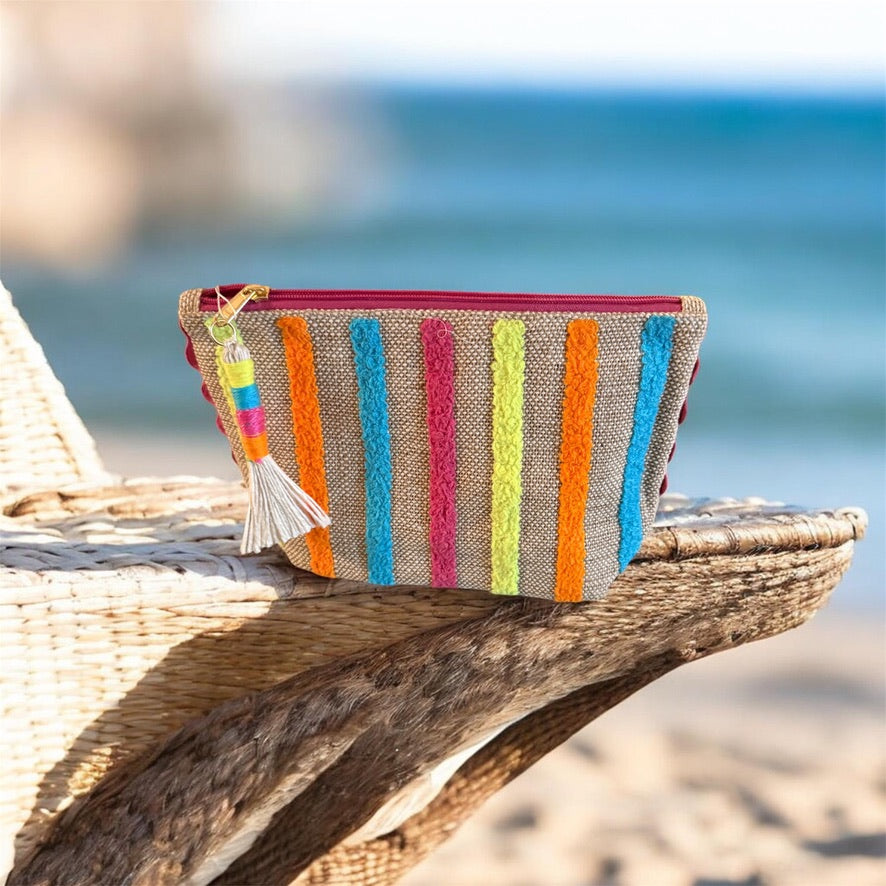 The Shahina Pouch|Colorful Beach & Pool Zip Pouch