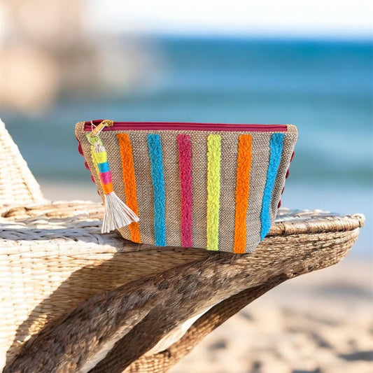 The Shahina Pouch|Colorful Beach & Pool Zip Pouch