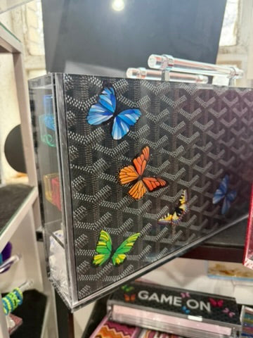 Black Butterfly Inspired Personalized Lucite Mahjong Game Set