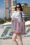 multi stripe beach bag