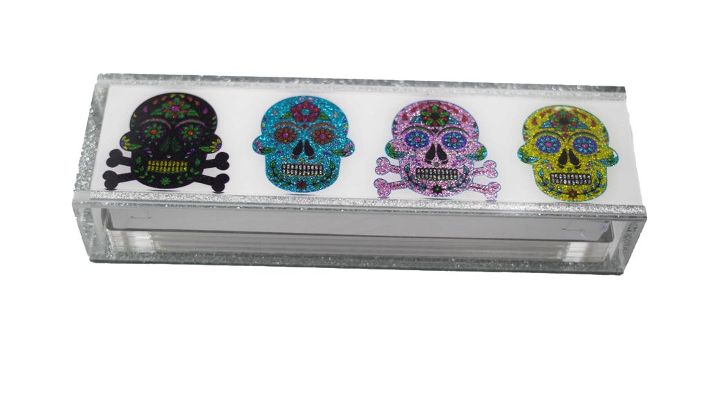 RAINBOW SKULLS LUCITE RUMMY SET