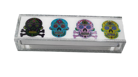 RAINBOW SKULLS LUCITE RUMMY SET