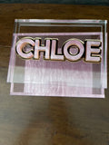 Personalized Glitter Lucite Box