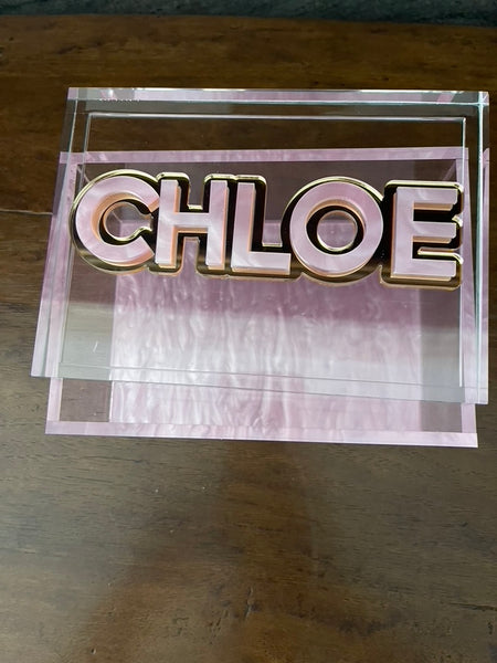Personalized Glitter Lucite Box