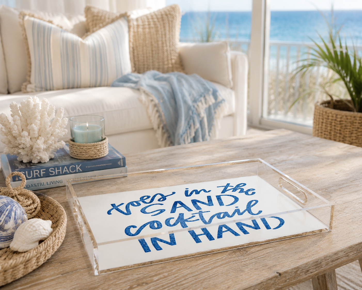 Toes in the Sand Lucite Tray