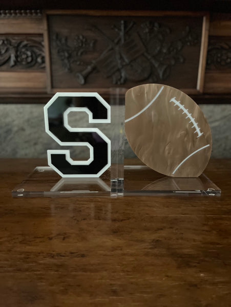 Football Lucite Bookends