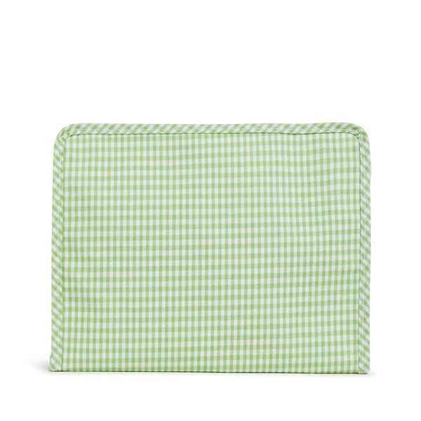 Large Green Gingham Cosmetic Case
