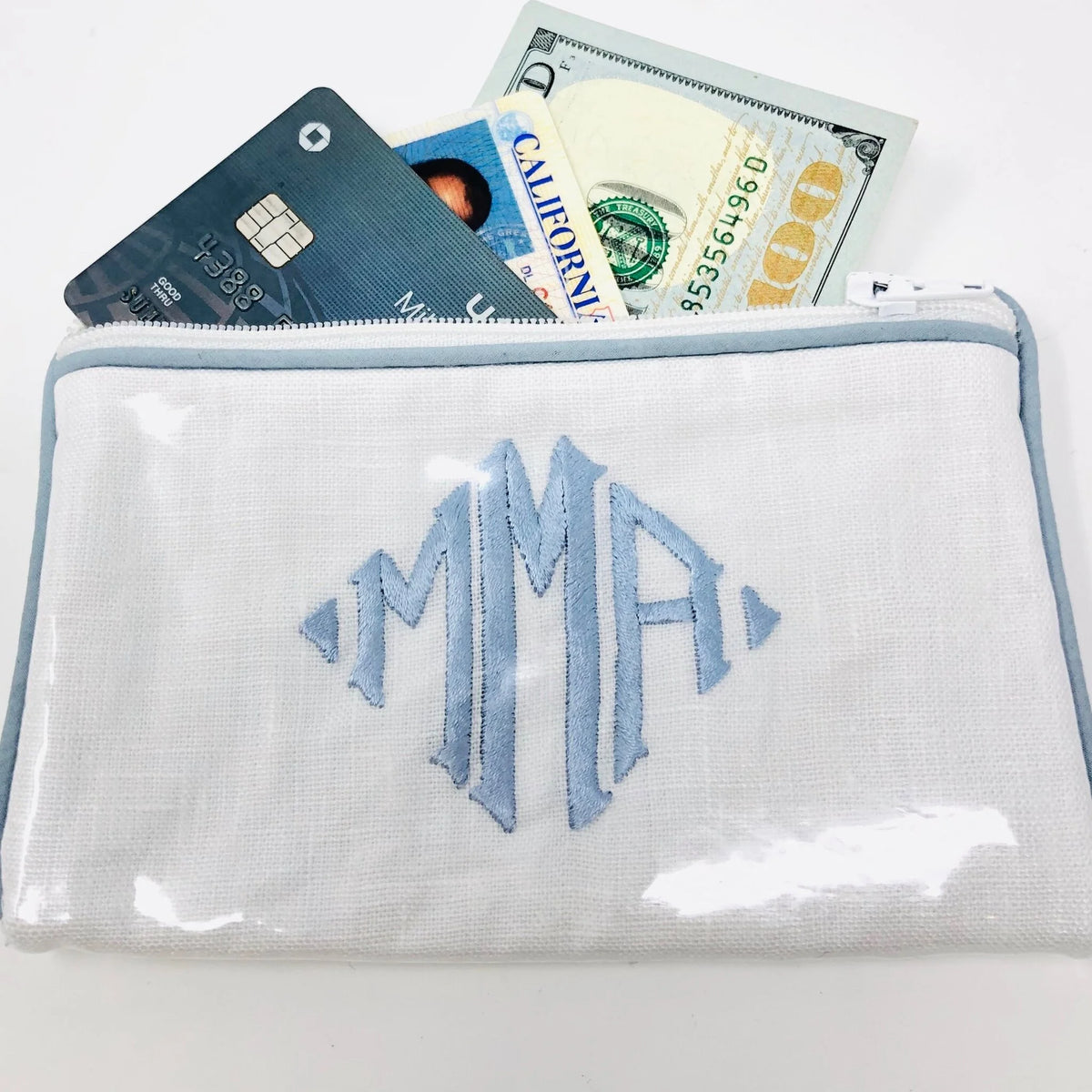 Monogrammed Flat Zip Wallet by Jax Gifts