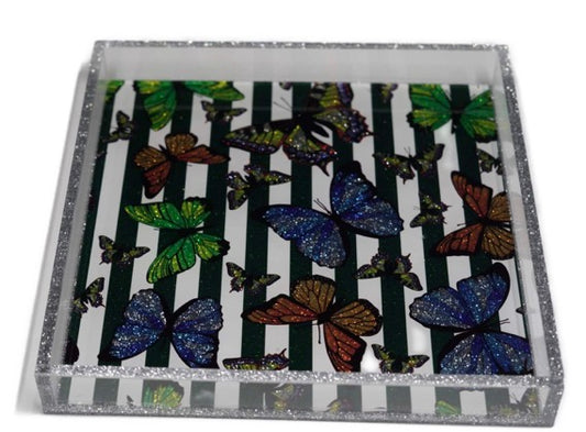 Butterfly Stripe Catchall Tray